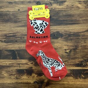 NWT Foozys Red Crew Dalmatian Print Socks Women's One Size